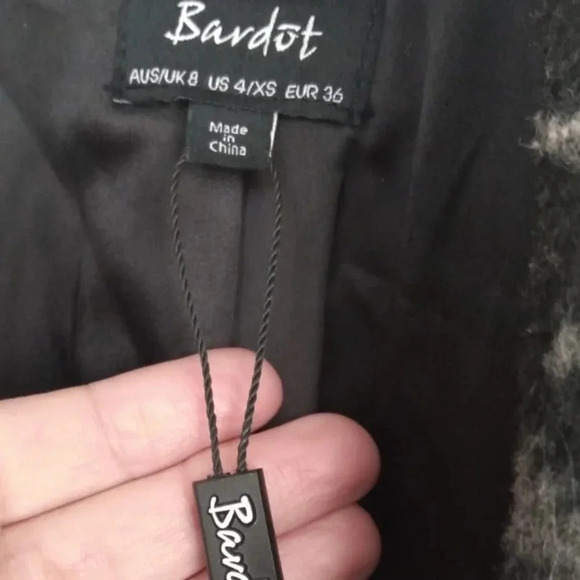 NWOT-  Bardot wool blend leopard print Peacoat - Picture 4 of 7